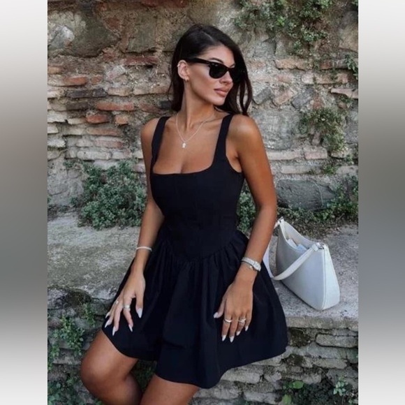 Zara Dresses & Skirts - Zara Corset Black Mini Dress size M